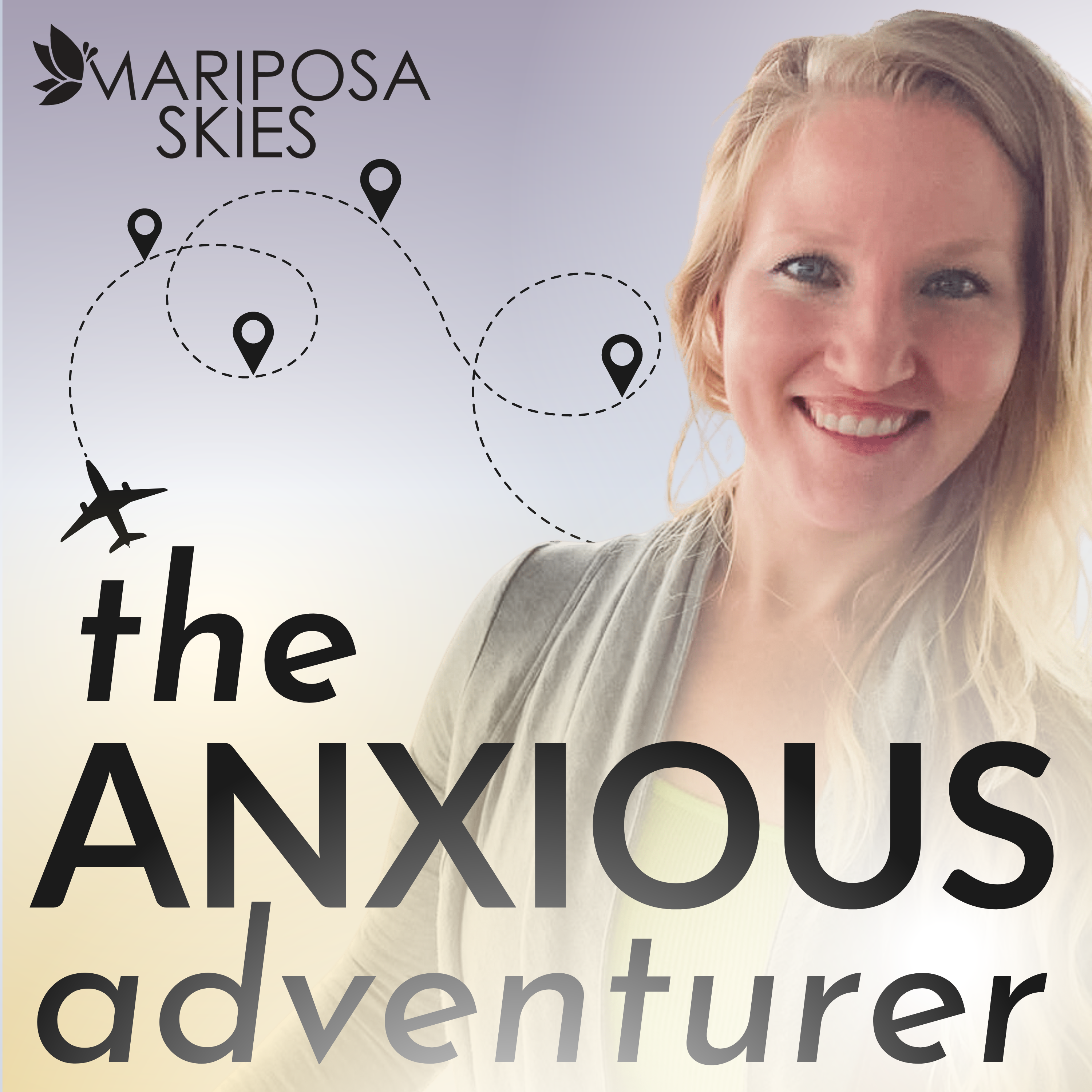 This is a picture of the Katy Schlegel, host of the Anxious Adventurer Podcast. A podcast for anxious millennials who want to travel the world.